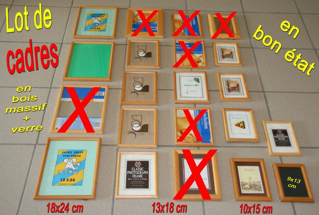 lot cadres photos en bois massif avec verre, Huis en Inrichting, Woonaccessoires | Lijsten, Zo goed als nieuw, Minder dan 50 cm