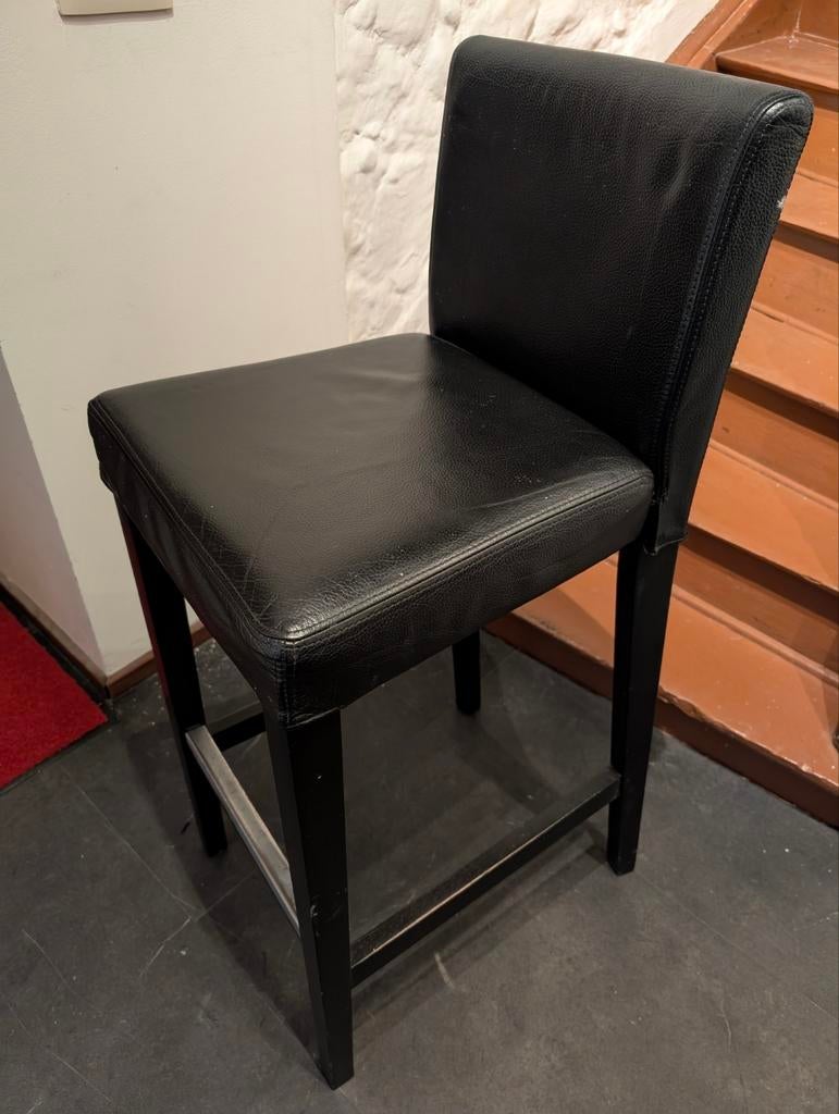 Tabouret chaise de bar Ikea Henriksdal ( cuir noir) 72 cm -, Enlèvement, Utilisé, Cuir