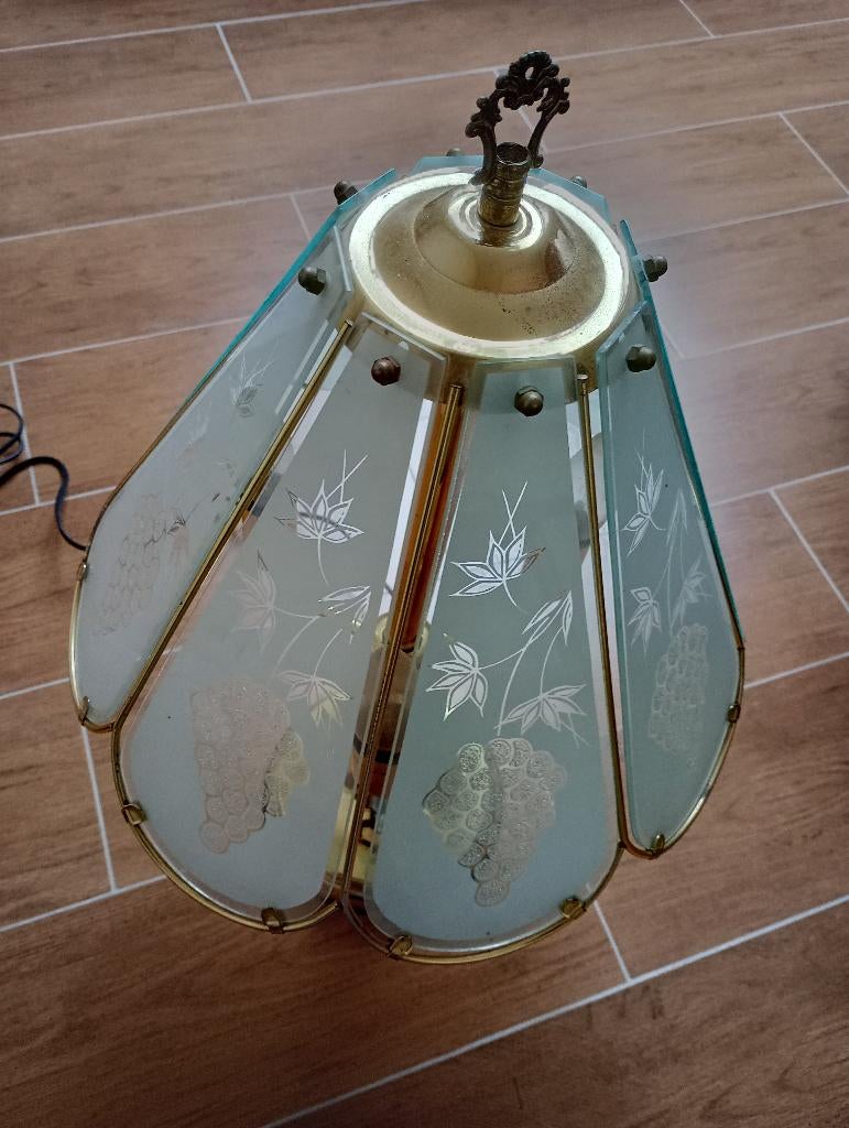 tafellamp lamp met aanraakfunctie koper, Ophalen, Gebruikt, Glas