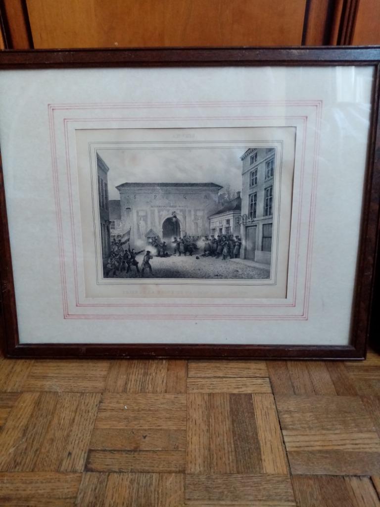 3 gravures/litho Belgische Onafhankelijkheid Jobard jaren 18, Antiek en Kunst, Kunst | Etsen en Gravures, Ophalen