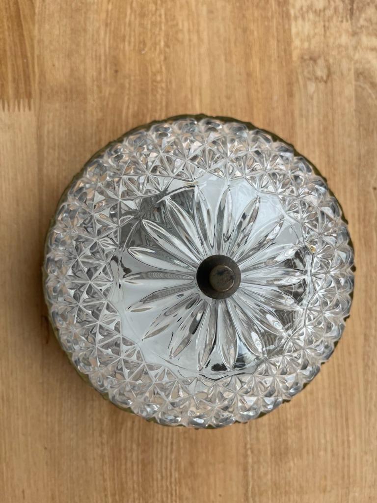 plafonnier en verre vintage, Maison & Meubles, Lampes | Plafonniers, Enlèvement, Utilisé, Verre, Vintage fifties