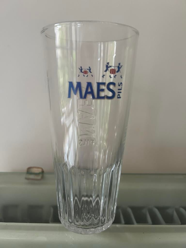 Verres à bière Maes 25cl modèle Boerke et Maes en relief, Collections, Marques de bière, Enlèvement, Comme neuf