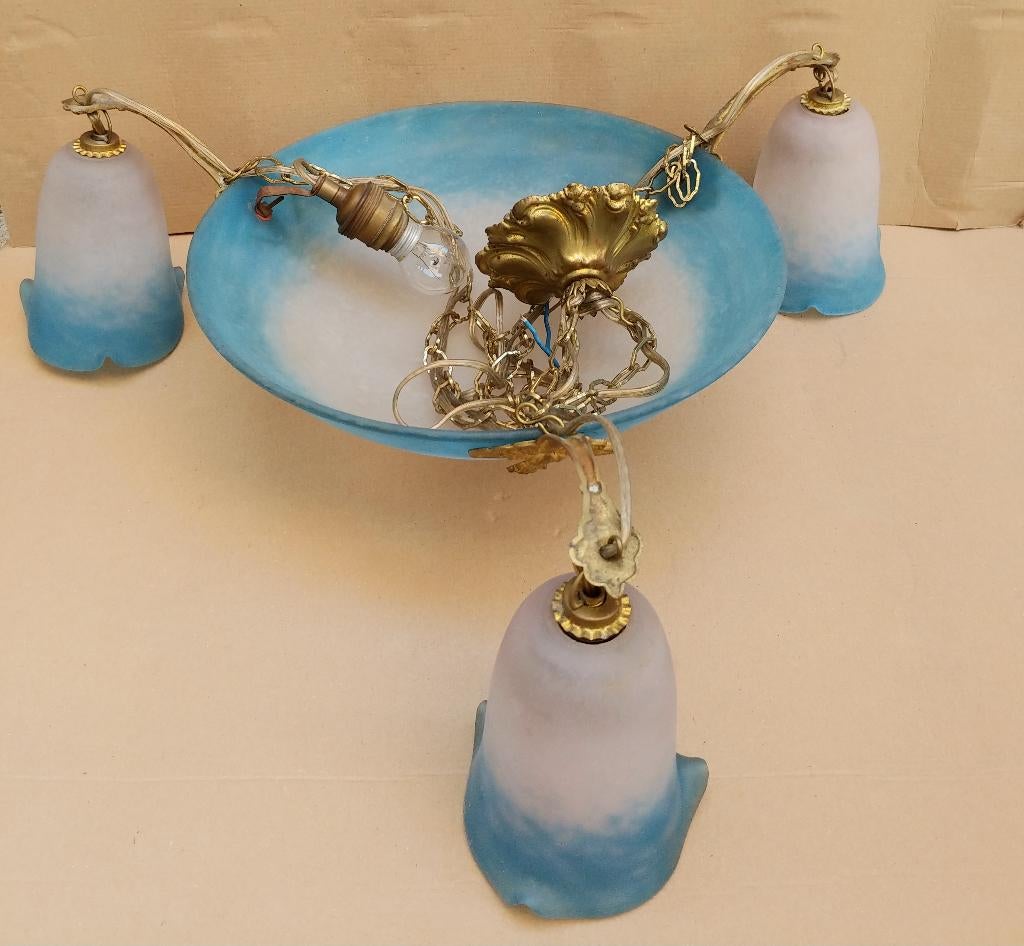 Lustre original en pâte de verre Rhetondes, Enlèvement ou Envoi