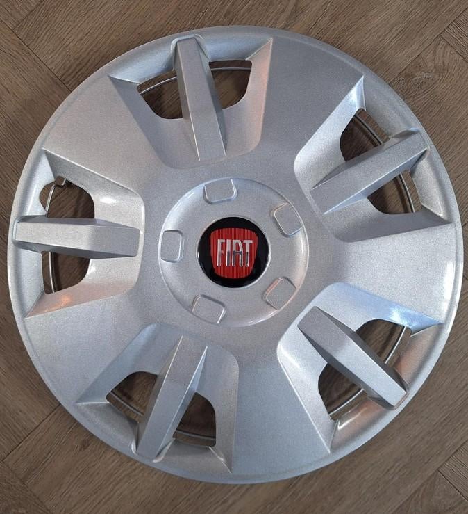Wieldop Fiat Ducato Rood 15 inch Zwart Logo (set van 4 stuks, Autos : Divers, Enjoliveurs, Neuf, Enlèvement ou Envoi