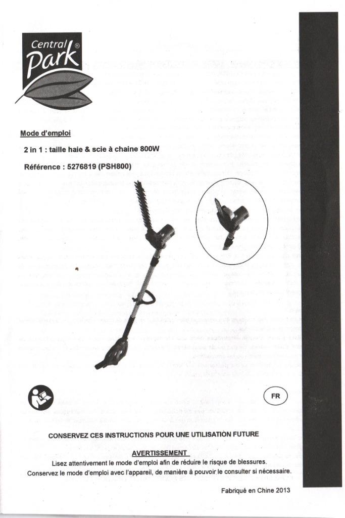 Taille haie & scie à chaine 800w, Jardin & Terrasse, Enlèvement, Comme neuf, Électrique, Central Park