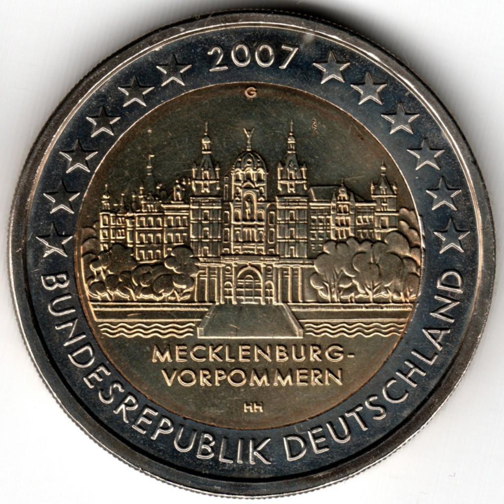 Allemagne : 2 euros G Mecklembourg-Poméranie Série Bundeslän, Enlèvement ou Envoi, Allemagne, 2 euros, Monnaie en vrac