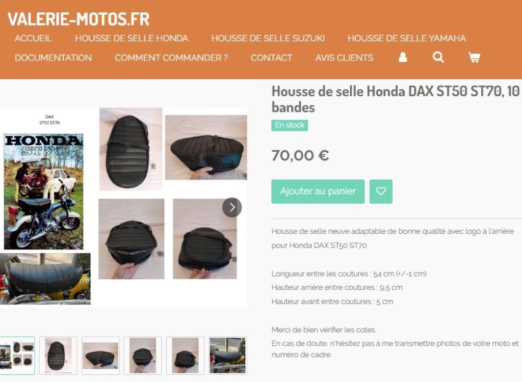 Housse de selle Honda DAX ST50 ST70 CT70, Envoi, Neuf