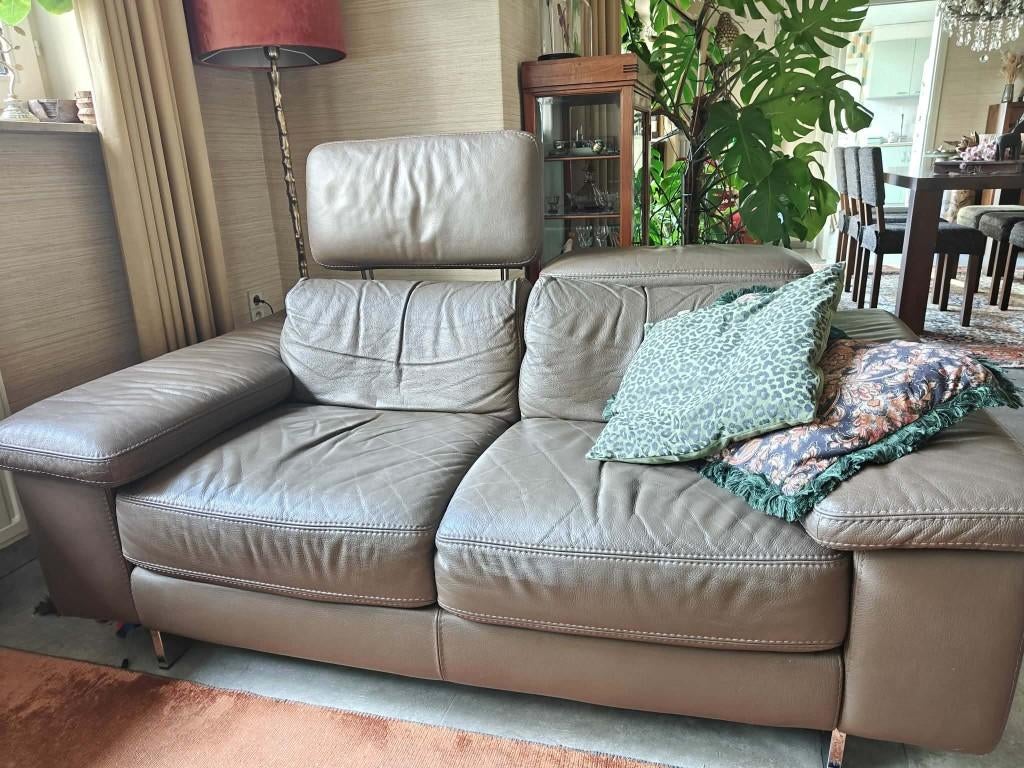 Lederen zetels – 3-zit + 2-zit – set – €220, Enlèvement, Utilisé, Banc droit, Cuir