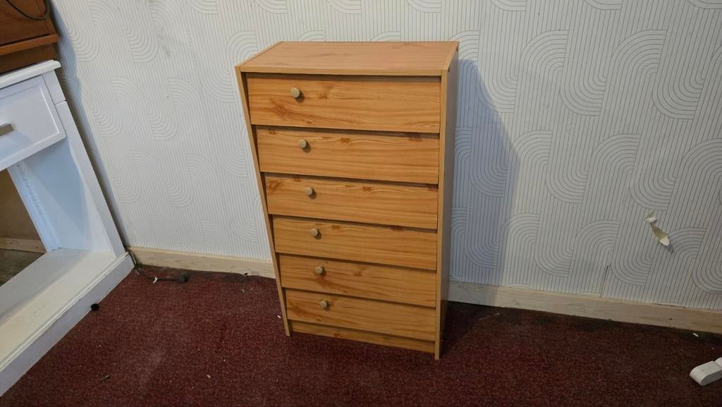 meuble à chaussures en bois  avec six tiroirs dimension 130c