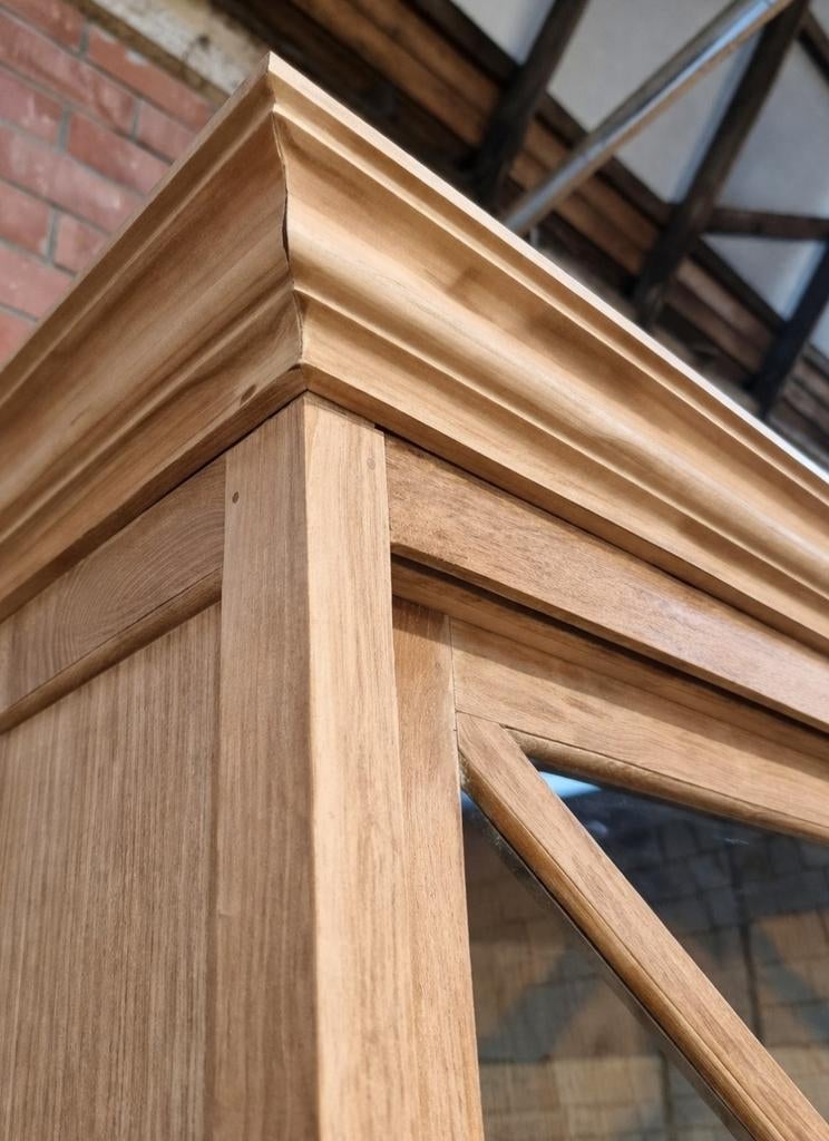 Teak buffetkast/vitrinekast art:93/26, Huis en Inrichting, Kasten | Buffetkasten, Ophalen, 200 cm of meer, Teak, Teakhout