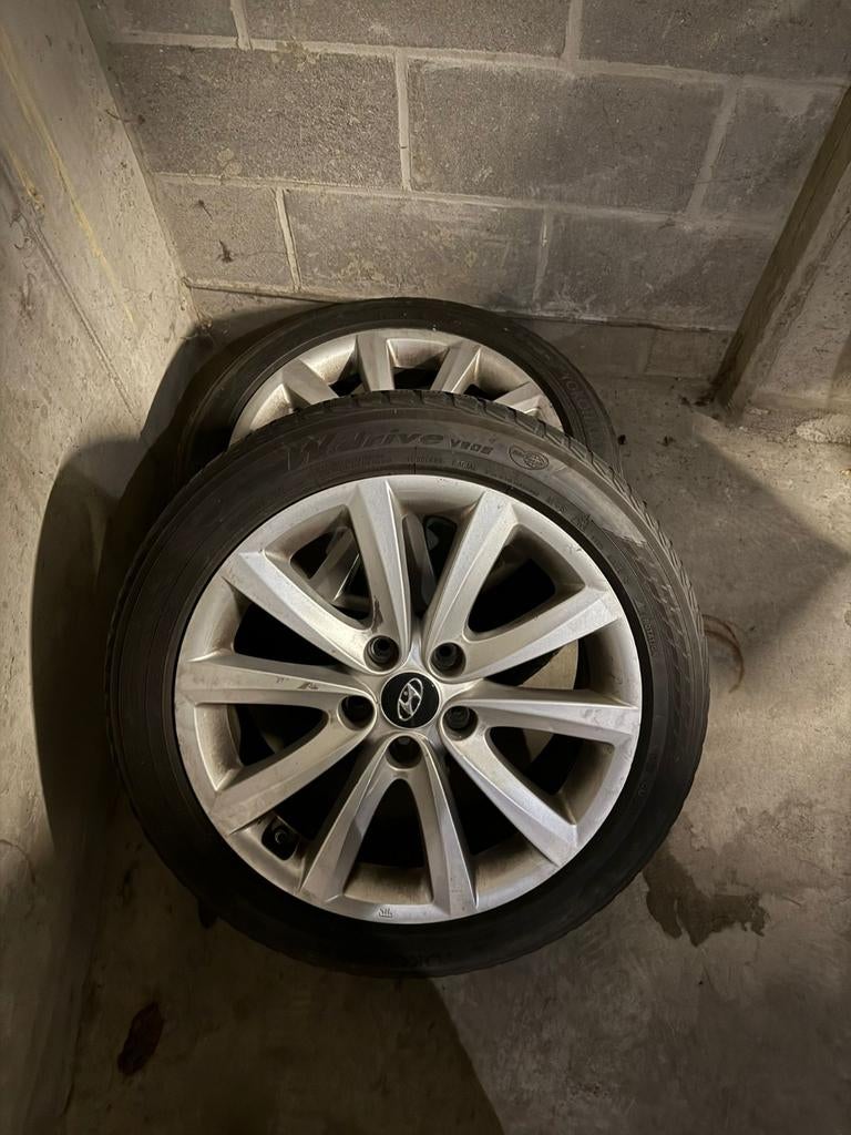 4 Velgen met banden voor Hyundai, Auto-onderdelen, Ophalen, Gebruikt, 17 inch, Band(en)