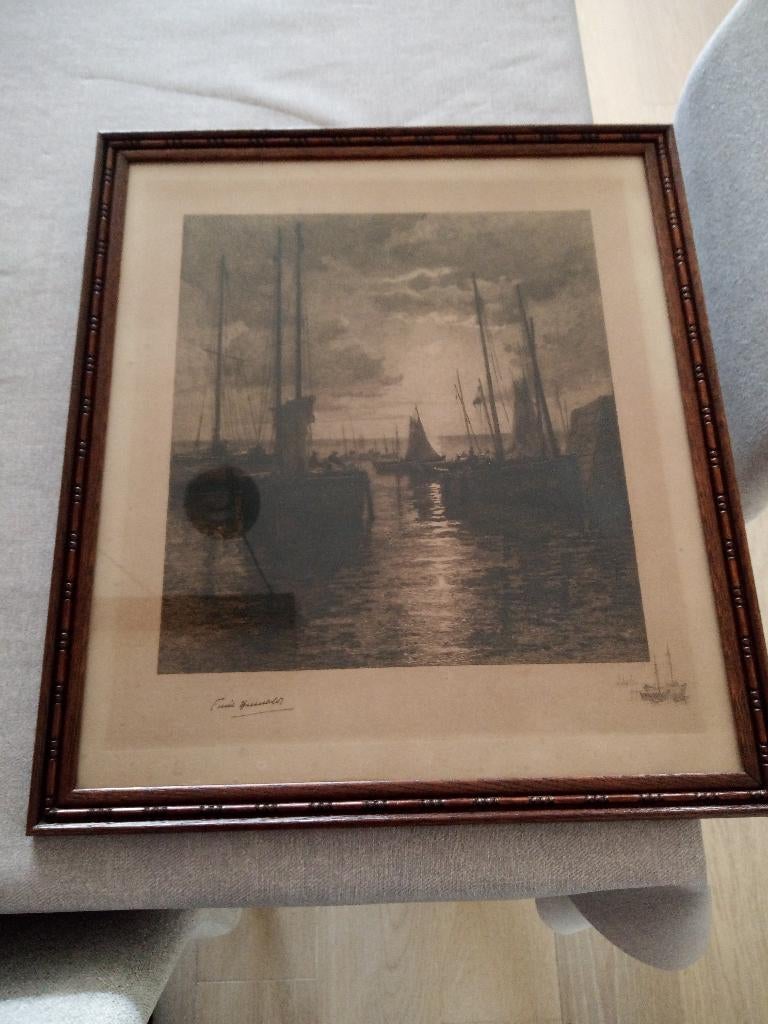 Gravure d'Emile Humblot, Eau-forte, 1950 - 1999, Paysage, Enlèvement