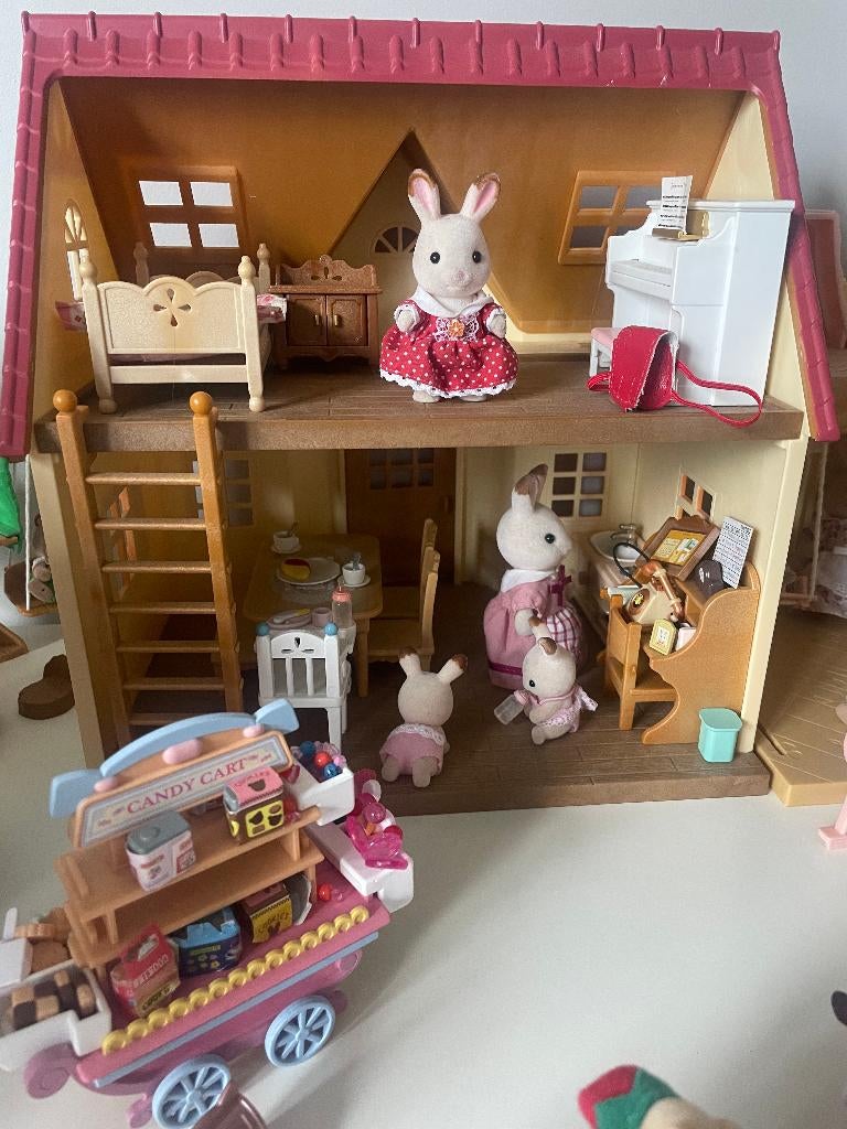 Sylvanian Families huis + snoepkar, Enlèvement ou Envoi, Comme neuf, Maison de poupées