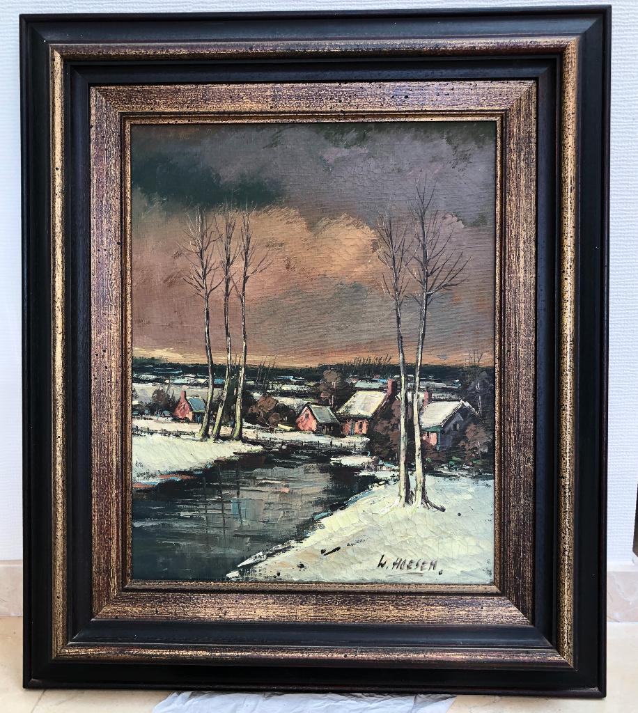 Belle peinture à l'huile avec signature — 73 x 62 cm, Antiquités & Art, Enlèvement