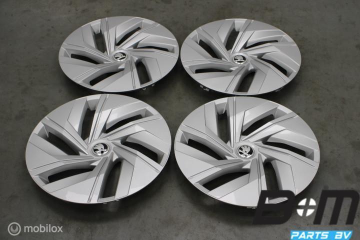 Set originele wieldoppen Skoda Kodiaq 5LA601147, Autos : Pièces & Accessoires, Pneus & Jantes, Pneu(s), Utilisé