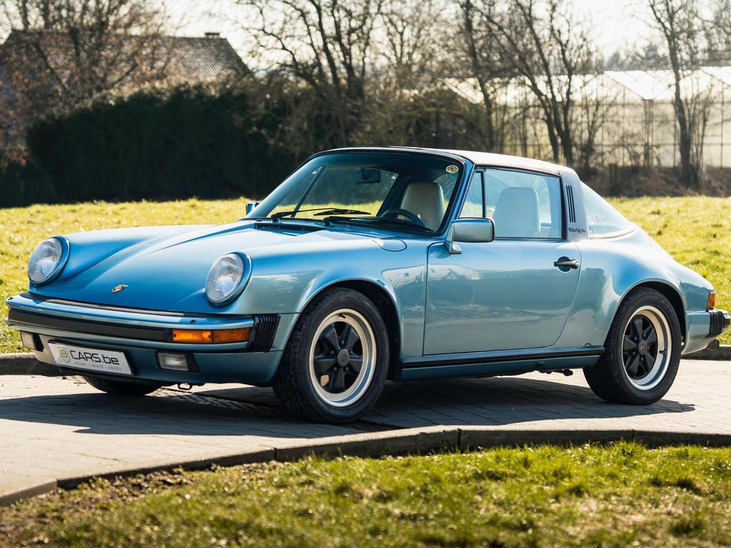 Porsche 911 3.2L 930 Targa 1985 historique complet, Auto's, 4 zetels, Achterwielaandrijving, 207 pk, Beige