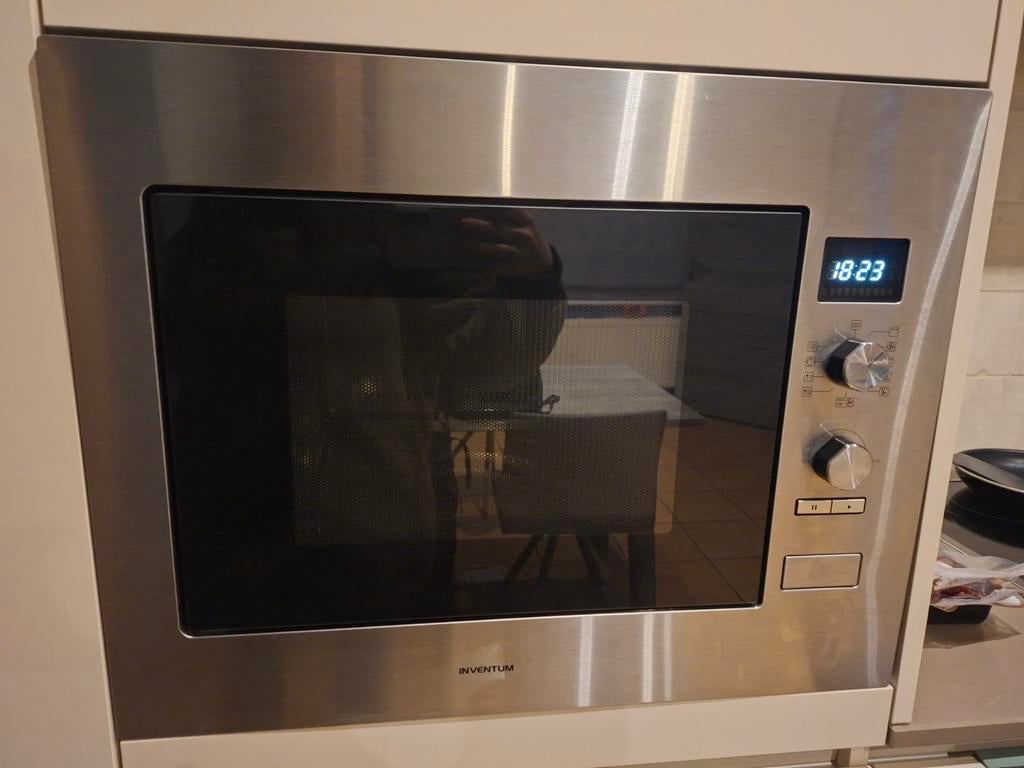 Inventum combi microgolf/oven 45cm, Ophalen, Zo goed als nieuw, Inbouw, 45 tot 60 cm