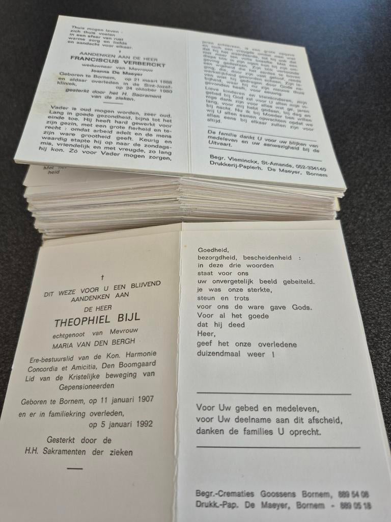 Bidprentjes Bornem, Verzamelen, Bidprentjes en Rouwkaarten, Ophalen of Verzenden