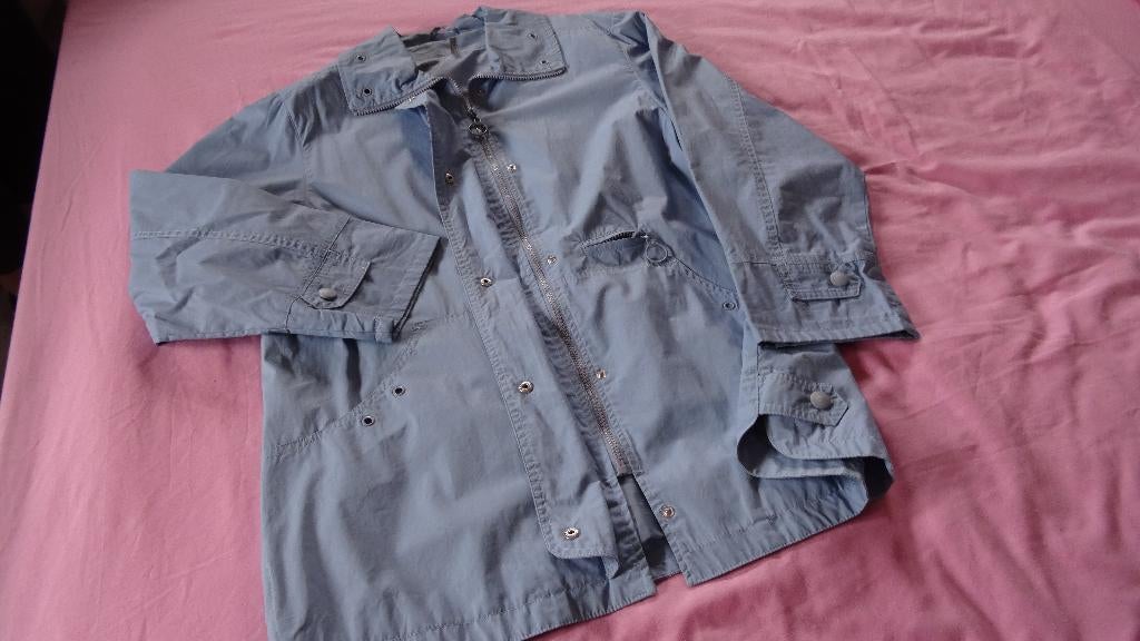 IMPERMÉABLE EN TISSU LEGEREMENT CIREE, Enlèvement ou Envoi, Porté, Taille 38/40 (M), Bleu