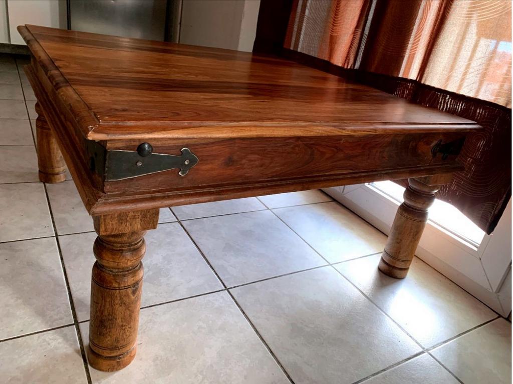 Table basse salon 20e chêne massif 125/75/45 LxPxH, Maison & Meubles, Tables | Tables de salon, Enlèvement