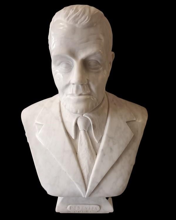 Carrara marmeren beeld van Armand Verlinden, Antiquités & Art, Enlèvement, Matériau naturel, Statue