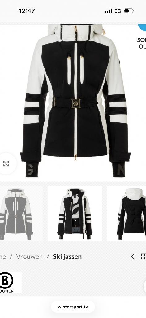 Bogner ski jas dames, Wit, Ophalen of Verzenden, Zo goed als nieuw, Maat 36 (S)