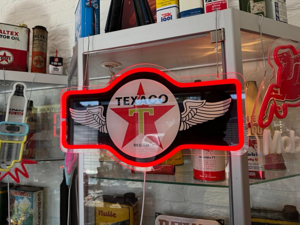 TEXACO reclame NeoN verlichting, Ophalen, Zo goed als nieuw, Lichtbak of (neon) lamp