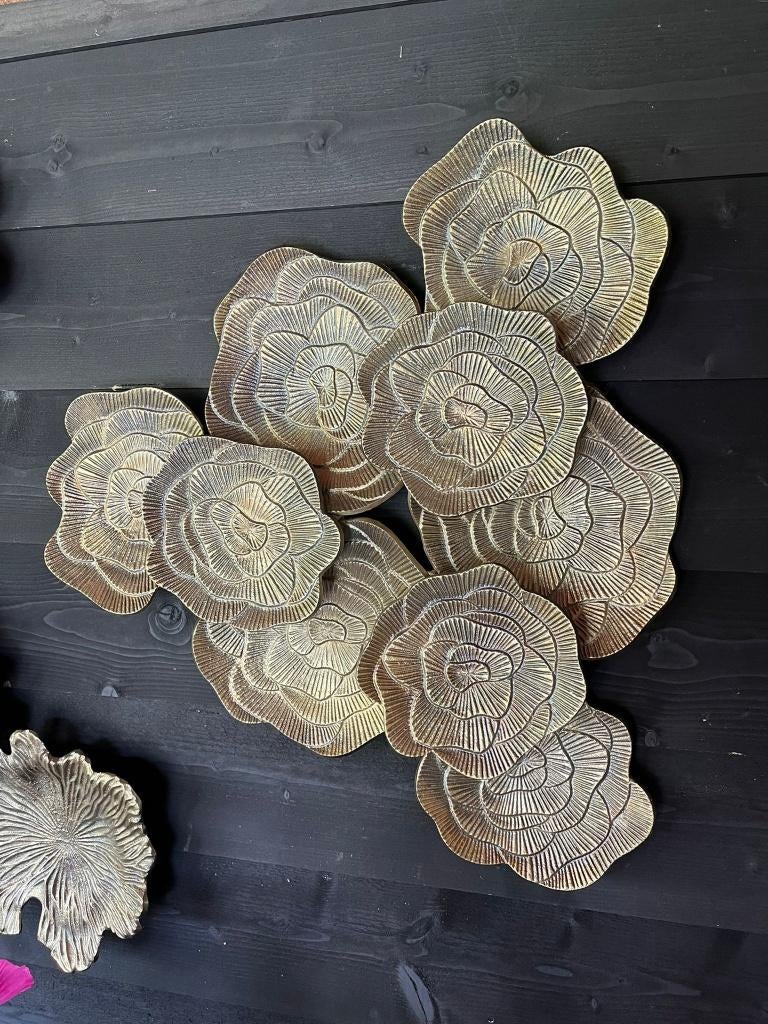 Nieuw WANDPANEEL 73x66 Aluminium goud/brons wanddecoratie, Ophalen of Verzenden, Nieuw