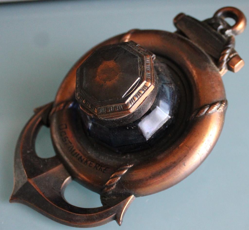 Inktpot uit de jaren 50, Ophalen of Verzenden, Brons