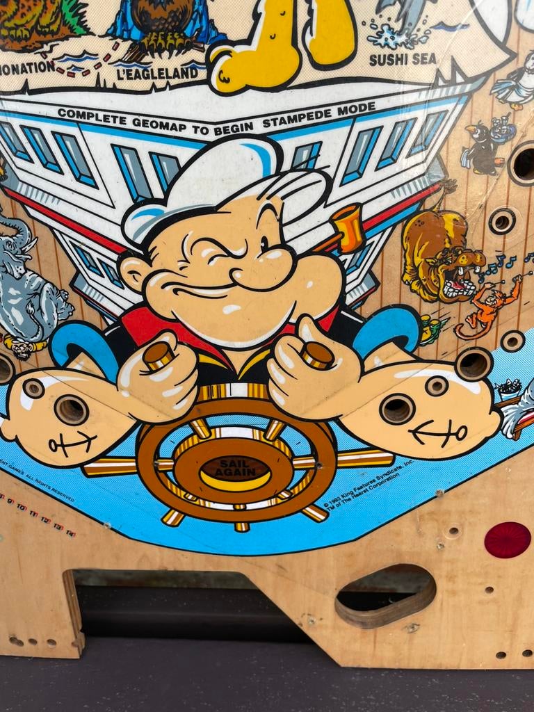 Terrain de jeu de flipper Popeye Saves the Earth, Collections, Enlèvement ou Envoi, Comme neuf, Bally