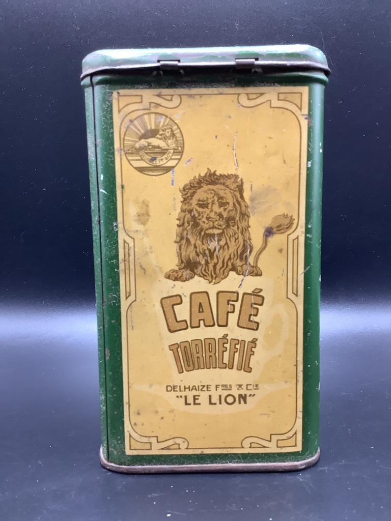 Ancienne boite à café Delhaize Le Lion, Enlèvement ou Envoi, Utilisé