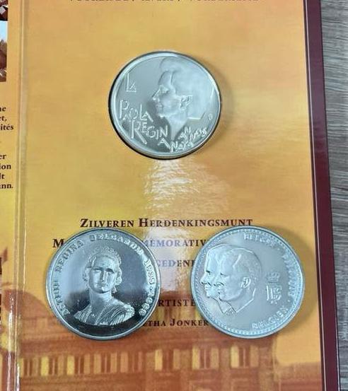 3 stuks .925 zilveren herdenkingsmunten Belgie, Postzegels en Munten, Munten | België, Zilver, Ophalen