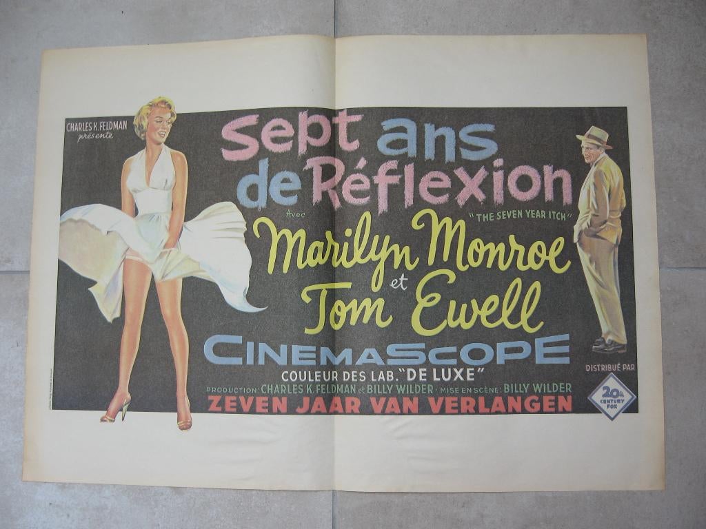 „Seven Years of Reflection” met Marilyn Monroe en Tom Ewell, Verzamelen, Ophalen of Verzenden, Nieuw, Film, Poster