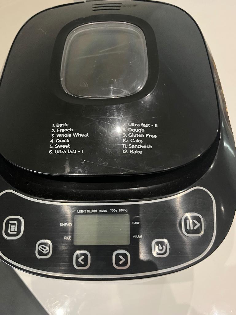 Machine à pain QUIGG, Electroménager, Machines à pain, Neuf, Plus de 10 programmes, 800 à 1200 grammes de pâte, Enlèvement