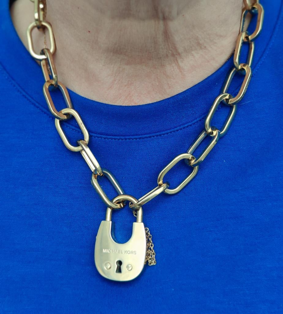 Halsketting Michael Kors, Handtassen en Accessoires, Ophalen, Zo goed als nieuw, Goud, Overige materialen