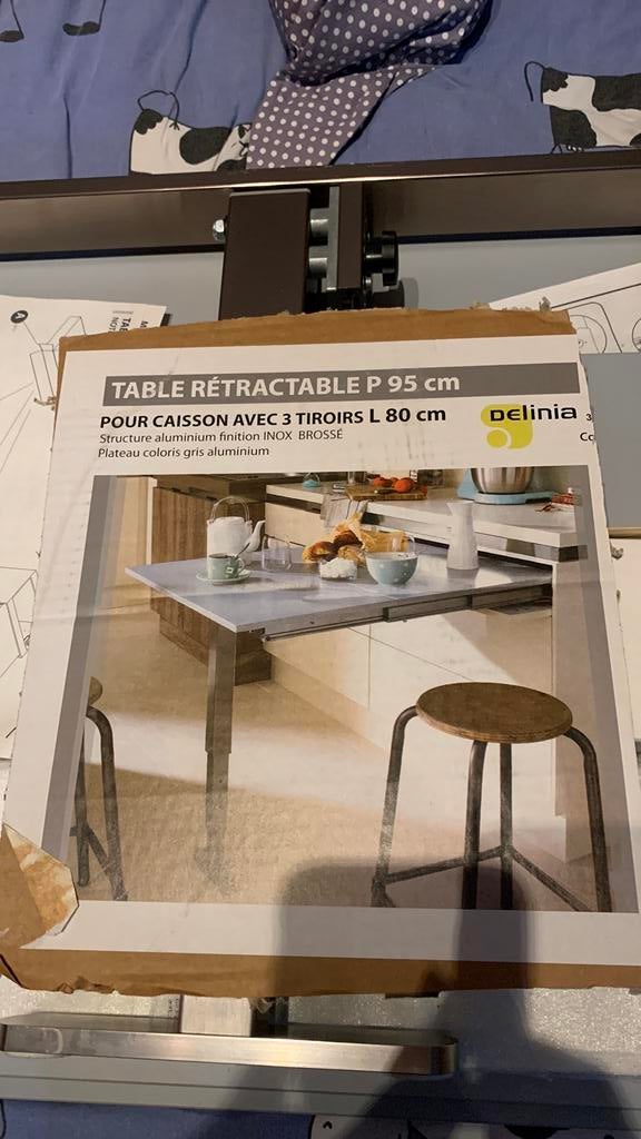 Meuble de cuisine table retractable pour caisson tiroir L80c, Ophalen, Nieuw, 50 tot 100 cm, Minder dan 100 cm