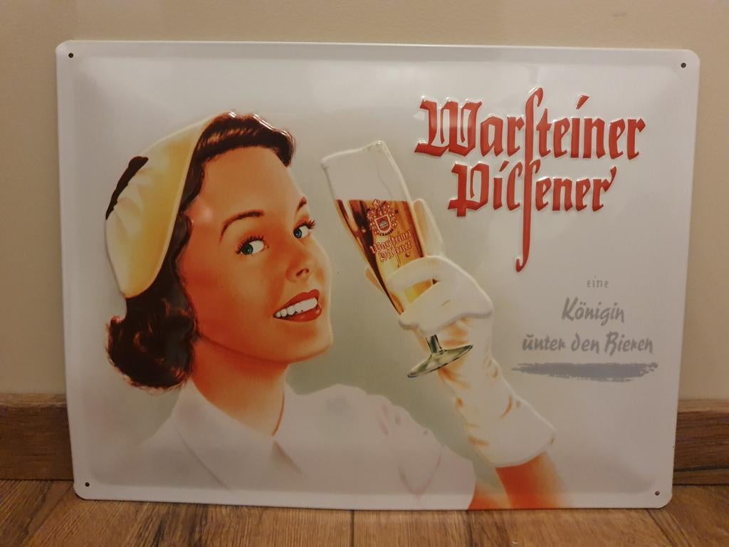 Metaal Reclamebord - Warsteiner Pilsener -, Ophalen of Verzenden, Zo goed als nieuw, Reclamebord