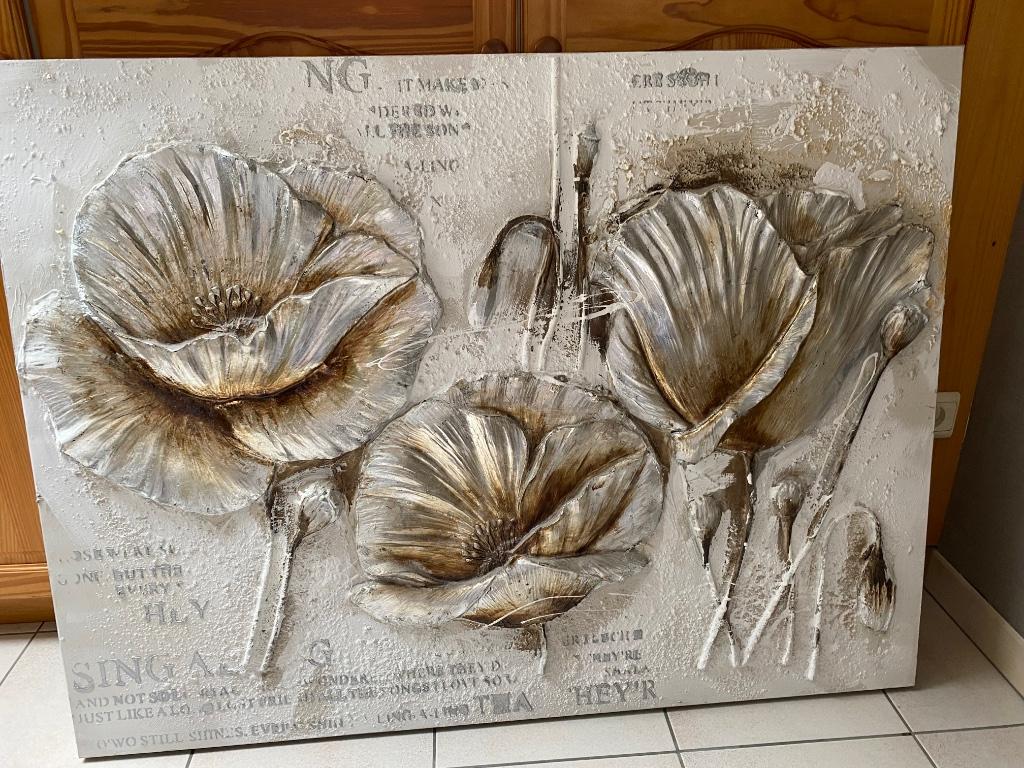 Tableau met bloemen : modern, Antiquités & Art, Art | Peinture | Moderne, Enlèvement