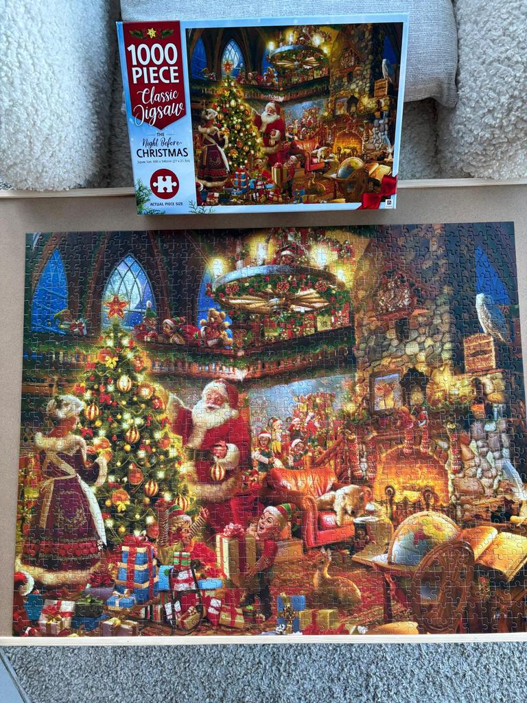 Kestpuzzel Hinkler - The night before Christmas, Ophalen of Verzenden, 500 t/m 1500 stukjes, Gebruikt, Legpuzzel
