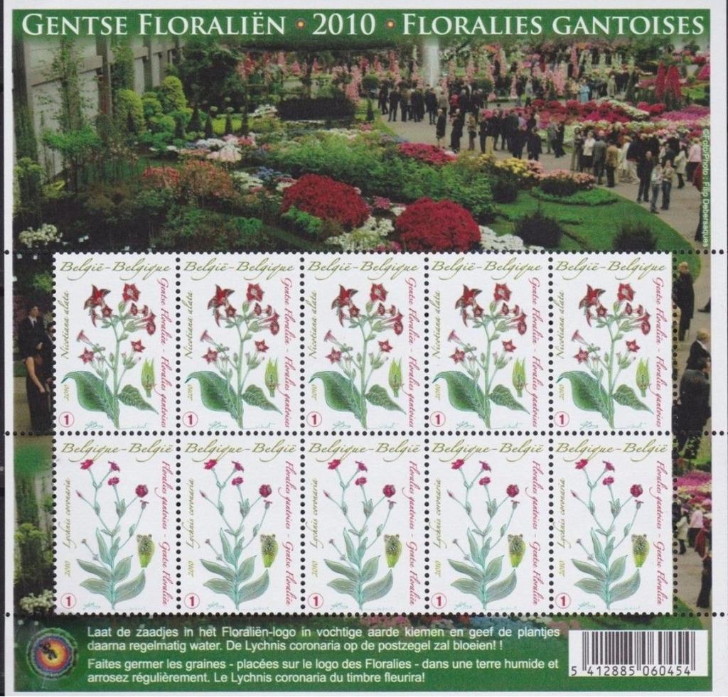 Année 2010 : feuille complète 4000-4001 ** - Floralies Ganto, Timbres & Monnaies, Enlèvement ou Envoi