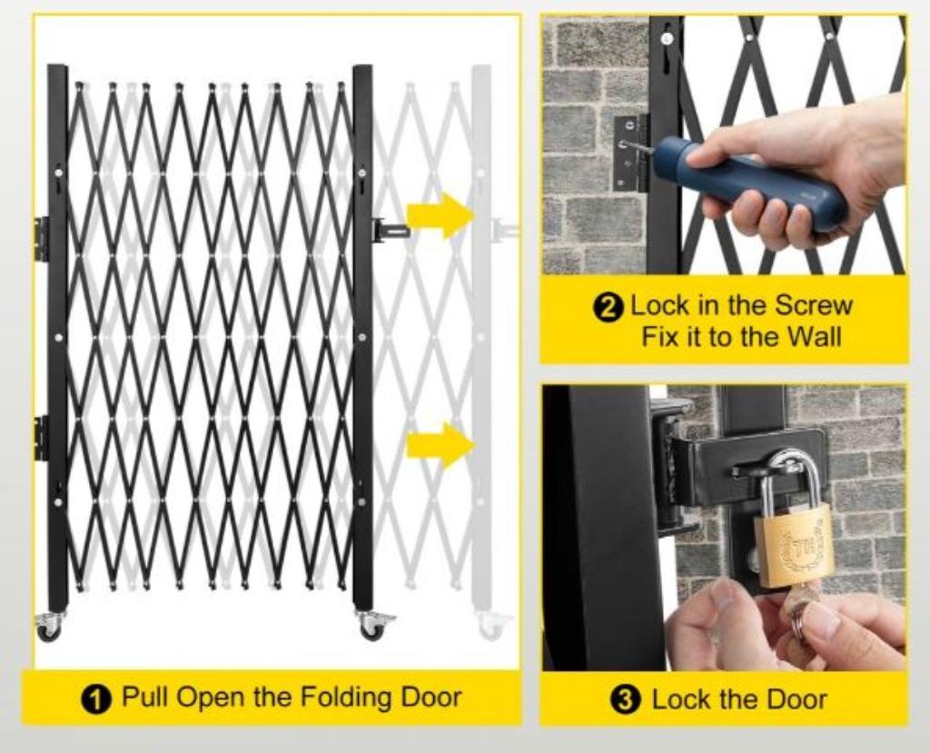 Anti inbraak 240cm aanpasbaar, afsluiting(accordeon model), Ophalen, Nieuw