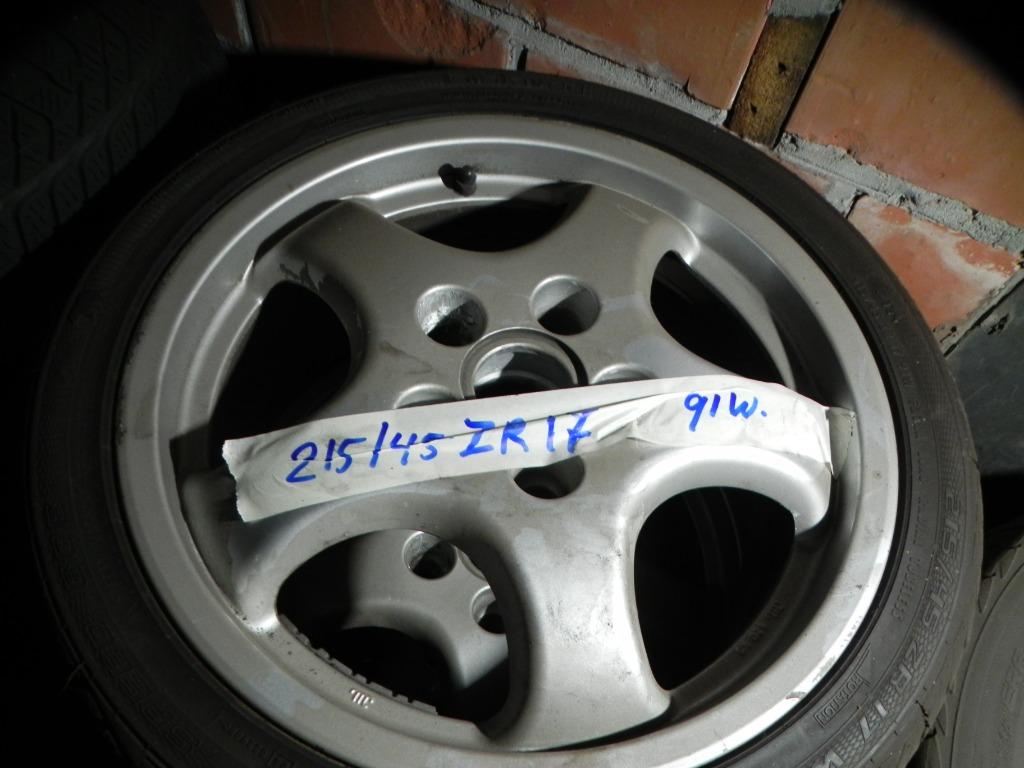 Pneus + jante métal léger 4x 215x45 ZR 17 91 W, Enlèvement ou Envoi, Utilisé, Porsche