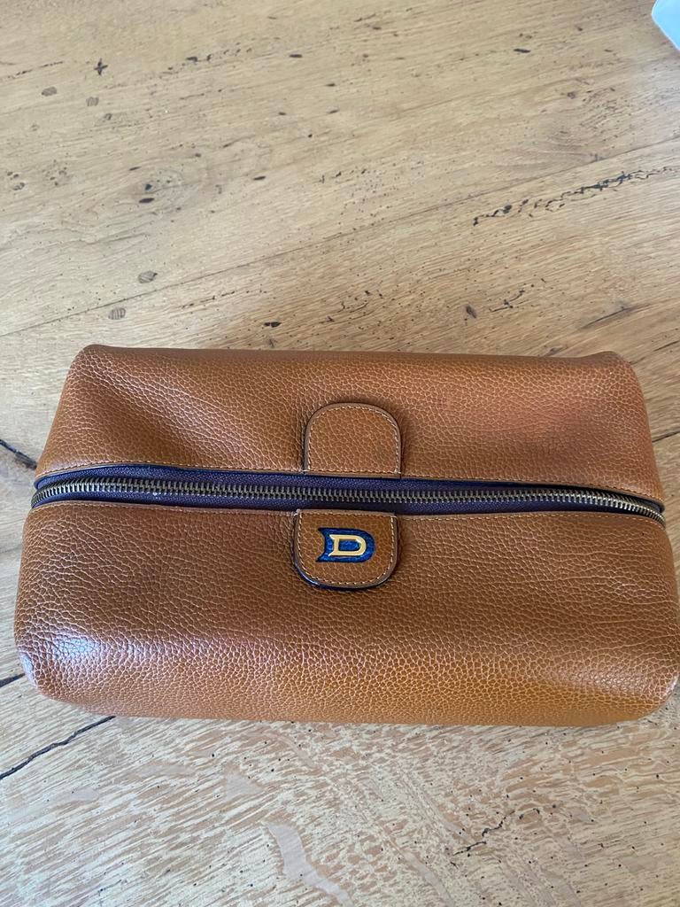 Toilet tas Delvaux, Handtassen en Accessoires, Toilettassen, Ophalen of Verzenden, Gebruikt, Bruin, Dame