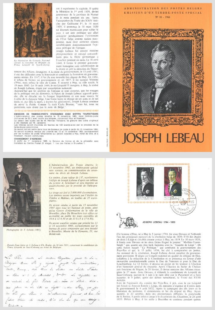 Joseph Lebeau uit 1965, Verzenden