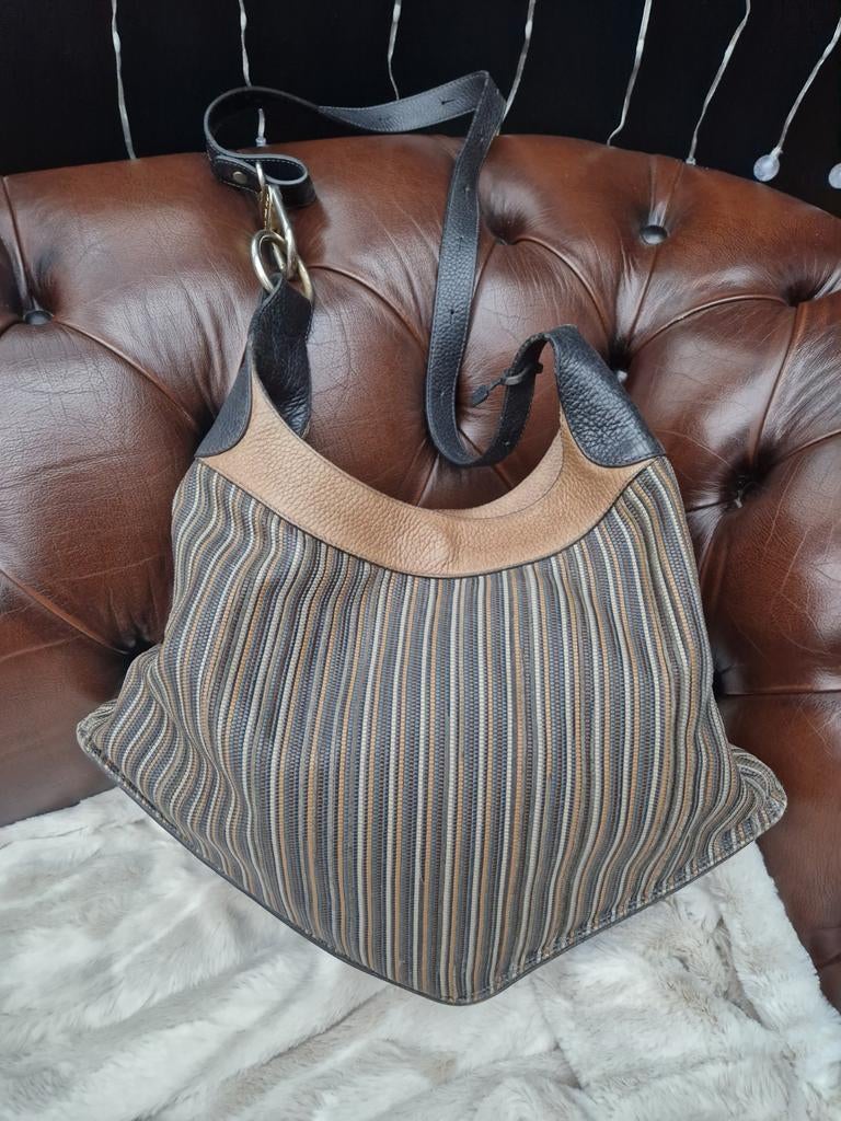 Heel mooie Delvaux Satan in toile de cuir., Ophalen of Verzenden, Handtas