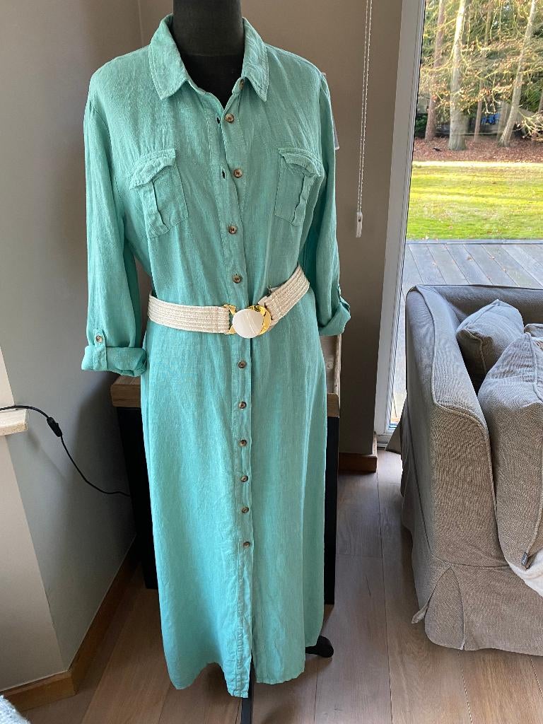 Robe longue en lin vert menthe SCAPA TOPOS - 40/42, Vêtements | Femmes, Taille 38/40 (M), Scapa, Enlèvement ou Envoi, Comme neuf