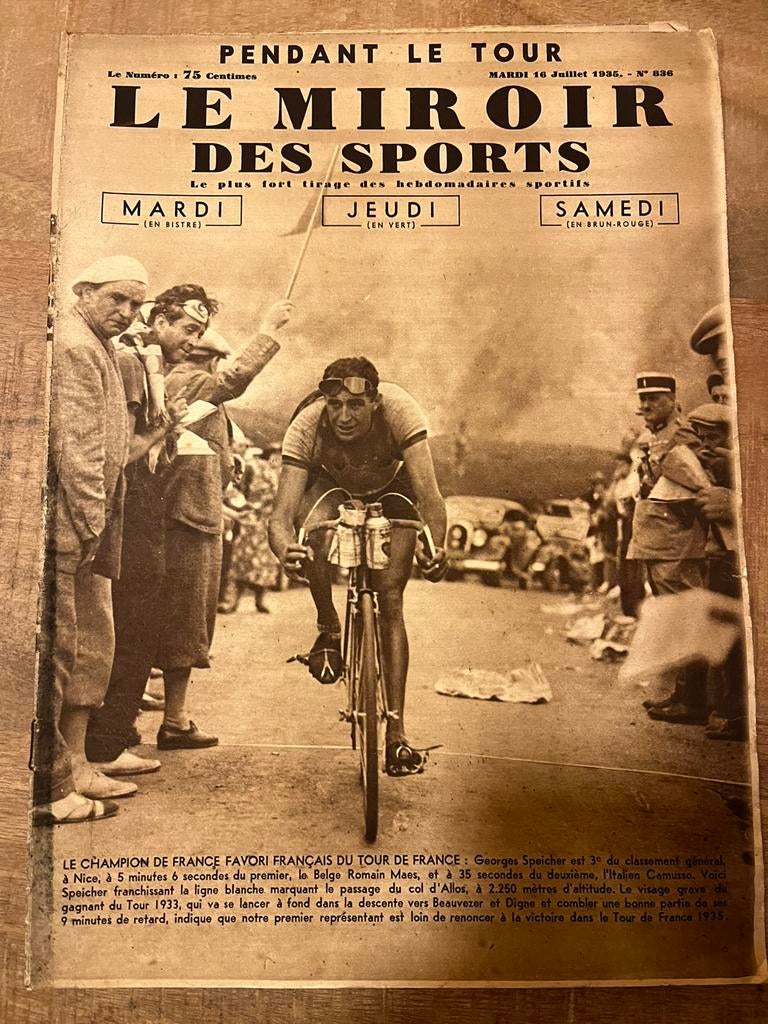 Mirroir des Sports-1923-1937 Tour de France/Paris-Roubaix, Antiek en Kunst, Curiosa en Brocante, Ophalen of Verzenden