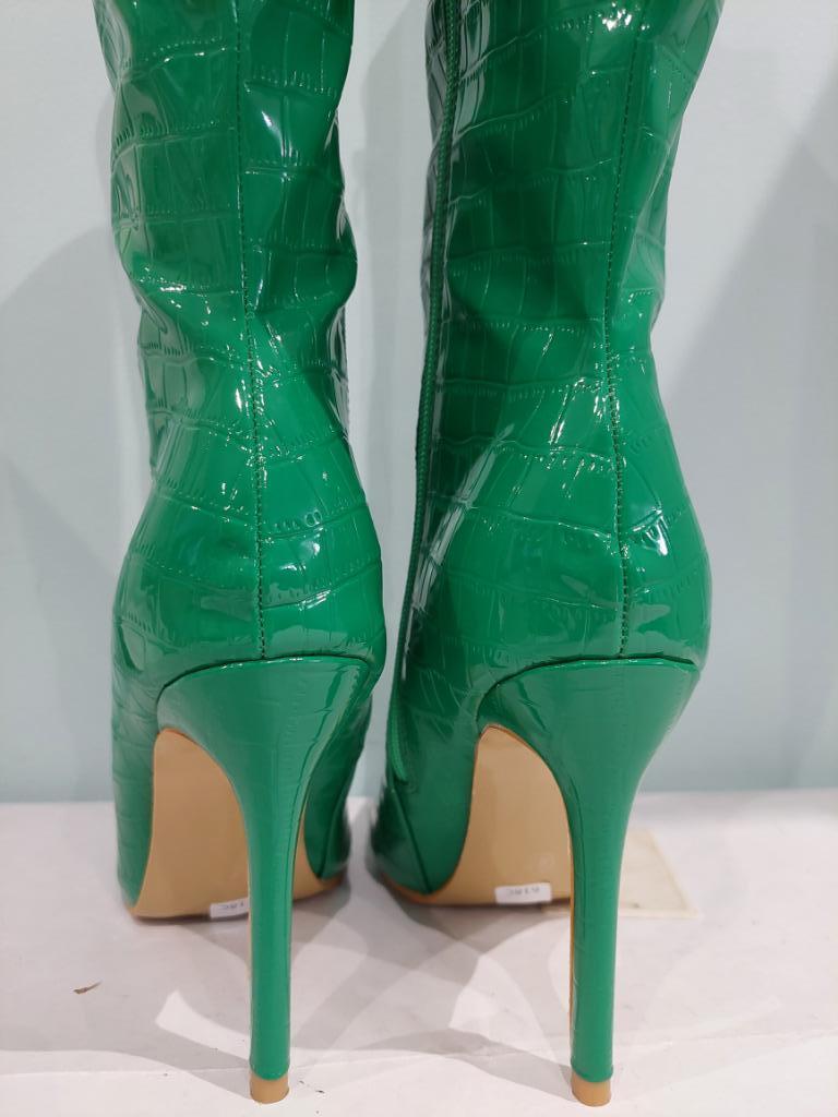 618C* sexy groene laarzen met hoge hakken (41), Kleding | Dames, Hoge laarzen, Verzenden, Nieuw, Groen