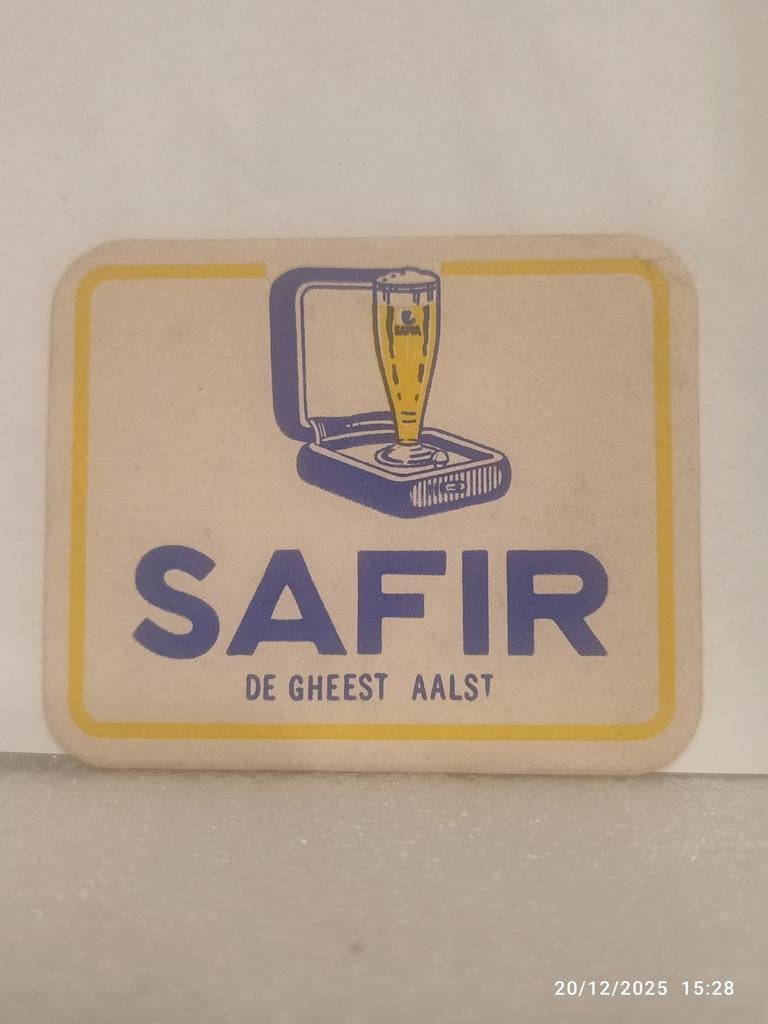 Ancien sous-bock SAFIR De Geest Aalst ., Collections, Marques de bière, Enlèvement ou Envoi, Comme neuf, Sous-bock, Autres marques