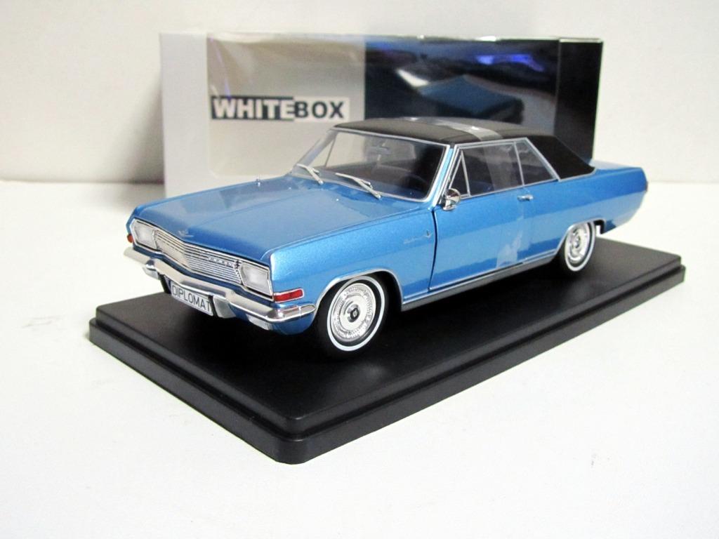 Opel Diplomat V8 Coupé, blauw (1:24) Whitebox #257805, Ophalen of Verzenden, Nieuw, Auto, Overige merken